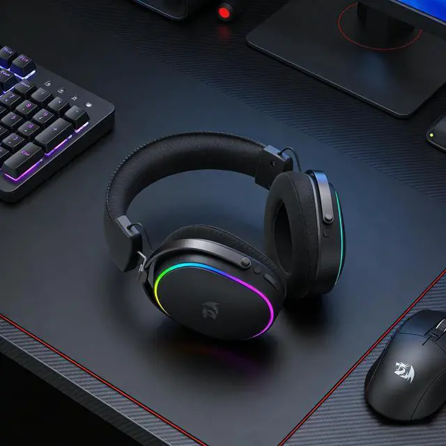 Alt view image 6 of 7 - Redragon H831 Gaming Headset, RGB, 2.4GHz/BT/Wired, Black