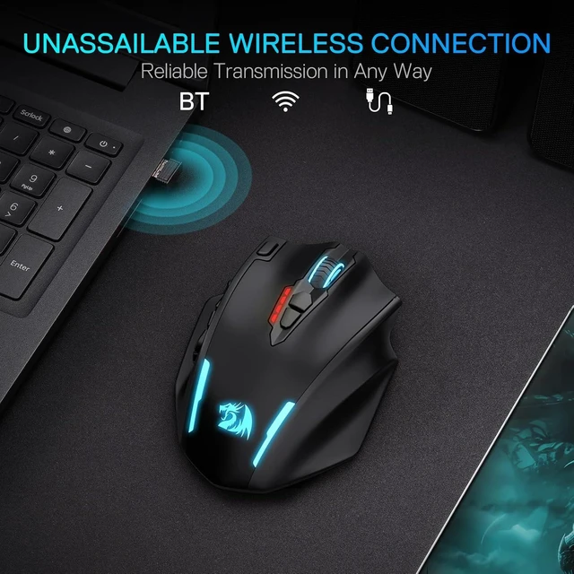 Alt view image 7 of 7 - Redragon M913 WL Wireless MMO Gaming Mouse 26K DPI Remapping Keys