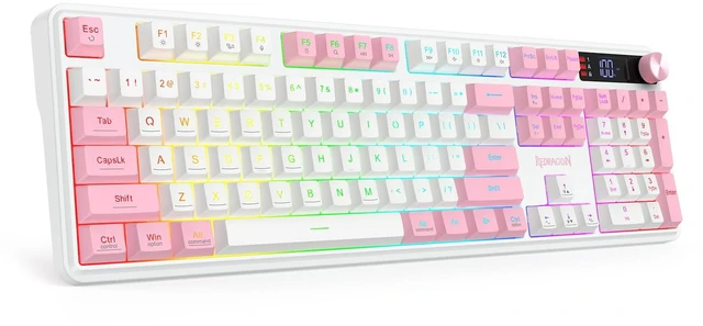 Main image of Redragon K526 PRO Wireless RGB Membrane Gaming Keyboard White & Pink