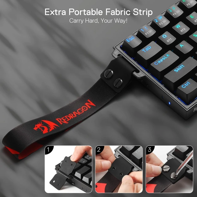 Alt view image 6 of 7 - Redragon K631 PRO 65% 3-Mode Wireless RGB Gaming Keyboard, 68 Keys Hot-Swappable Compact Mechanical Keyboard w/Hot-Swap Free-Mod PCB Socket & Portable Strap, Custom Dragon Chant Linear Switch
