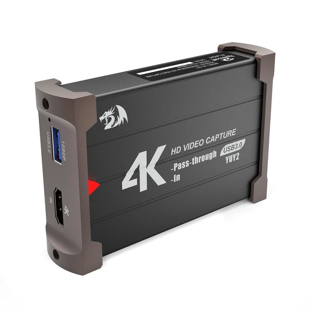 Alt view image 6 of 7 - Redragon VC321 4K Video Capture Card, USB 3.0 1080p 60fps Video Capture, 4K HDMI Pass-Through, Zero-Latency Streaming, Compatible with Windows/Mac, Game Capture for PS5, Xbox, NS, DSLR, OBS