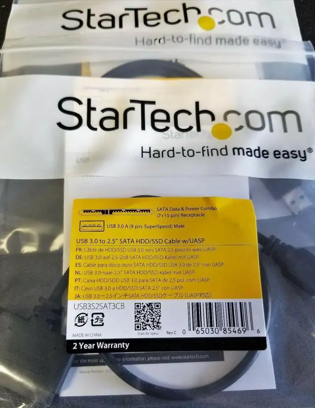 Main image of StarTech USB 3.0 to 2.5" SATA III Hard Drive Adapter Cable w/ UASP USB3S2SAT3CB