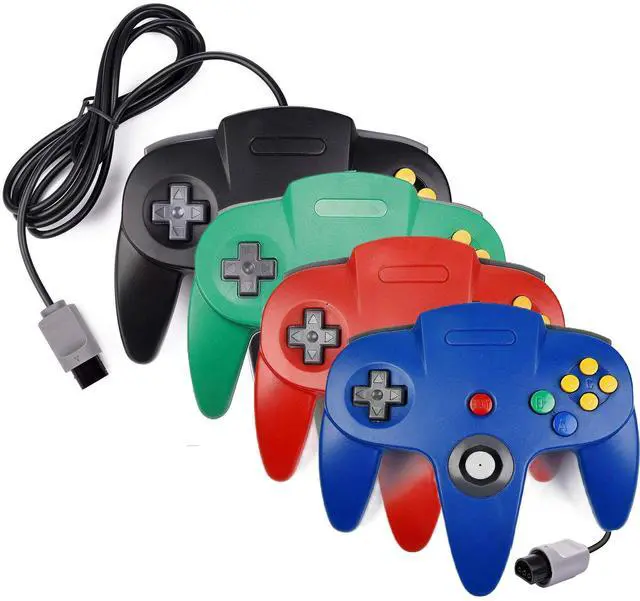 Main image of RetroFam 4 Pack N64 Wired Joysticks Video Game Controllers, Multi-color