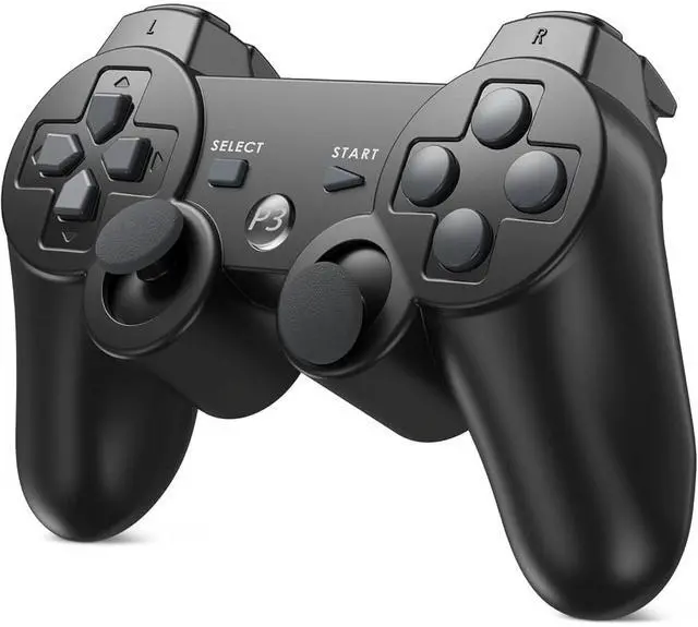 Alt view image 3 of 5 - RetroFam Wireless PlayStation 3 Controller 2 Pack, Black & Silver - Compatible with PS3 Game Console