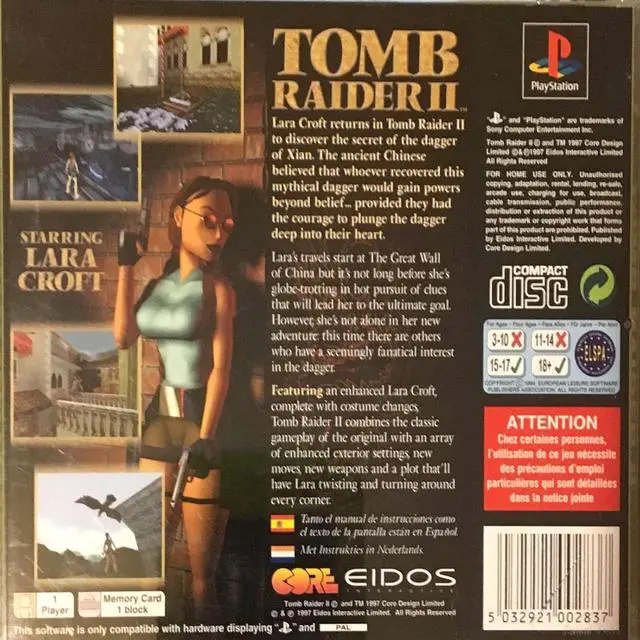 Alt view image 2 of 3 - Tomb Raider II PlayStation Video Games - PS1 Game