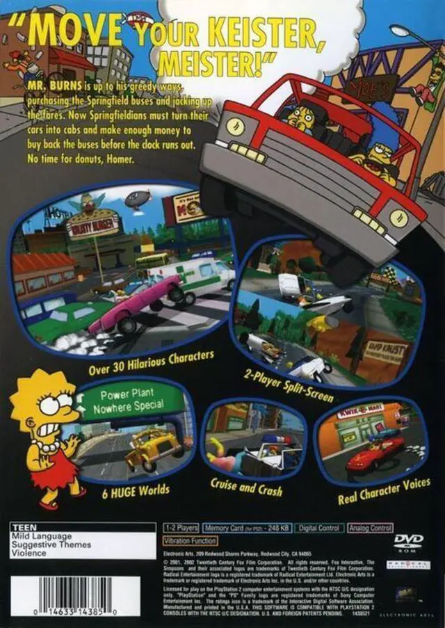 Alt view image 2 of 3 - Sony - Simpsons Road Rage PlayStation Video Games - PS2 Game