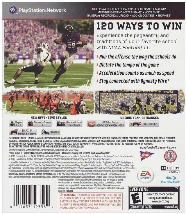 Alt view image 2 of 6 - Sony - NCAA Football 11 PlayStation 3 Video Games - PS3 Game
