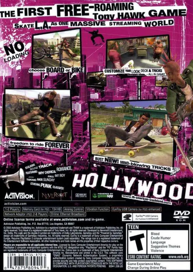 Alt view image 2 of 3 - Sony - Tony Hawk American Wasteland PlayStation Video Game - PS2 Game