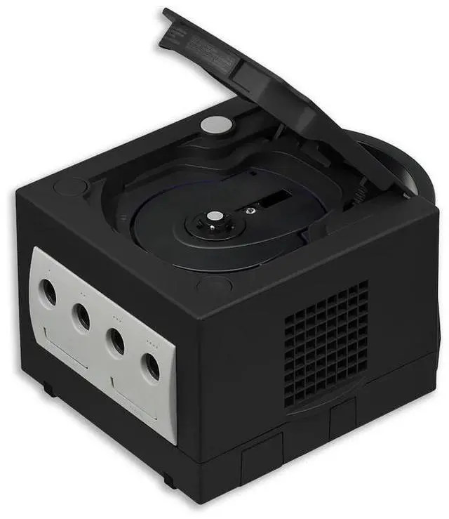 Alt view image 3 of 5 - Nintendo GameCube Console with 2 Retrofam Controllers Black & Silver