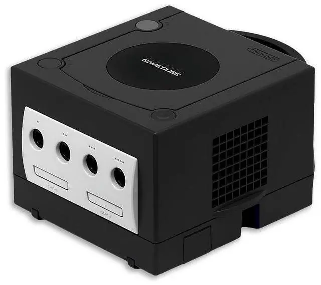 Alt view image 5 of 5 - Nintendo GameCube Console with 2 Retrofam Controllers Black & Silver