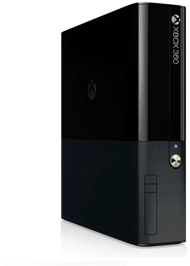 Alt view image 3 of 5 - Microsoft Xbox 360 E 4GB Console with 2 Retrofam Controllers Black