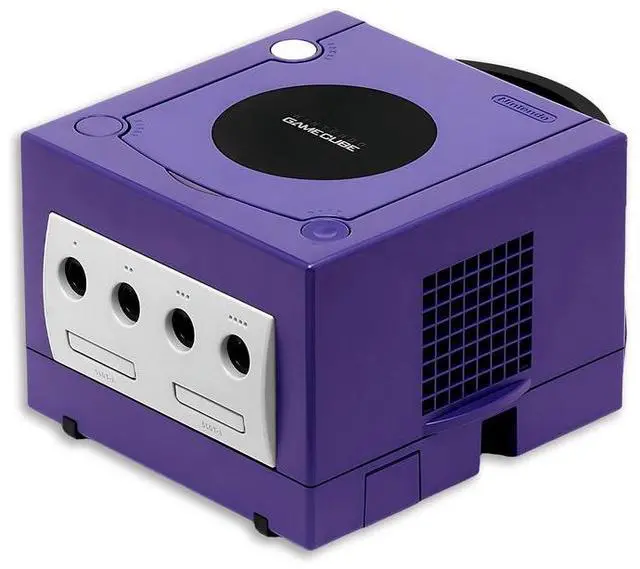 Alt view image 2 of 5 - Nintendo Gamecube Indigo Console with 2 RetroFam Controllers