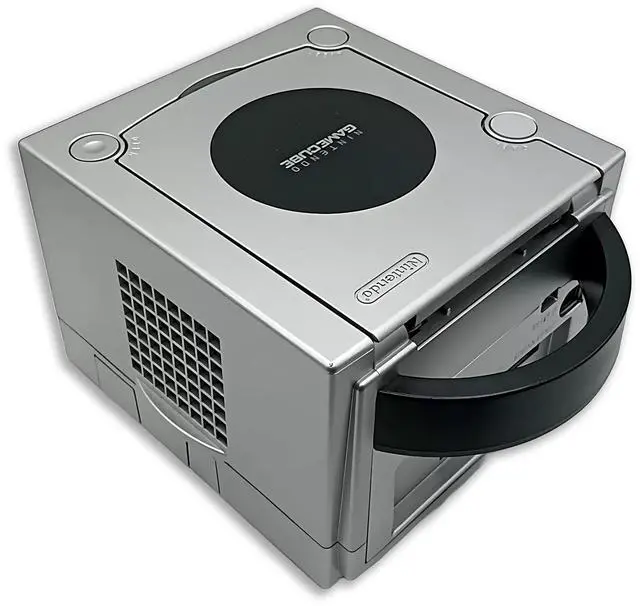 Alt view image 3 of 5 - Nintendo Gamecube Platinum Console with 2 RetroFam Controllers