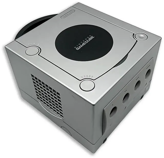 Alt view image 4 of 5 - Nintendo Gamecube Platinum Console with 2 RetroFam Controllers