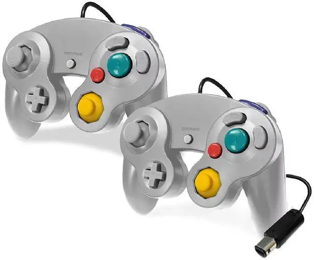 Alt view image 5 of 5 - Nintendo Gamecube Platinum Console with 2 RetroFam Controllers