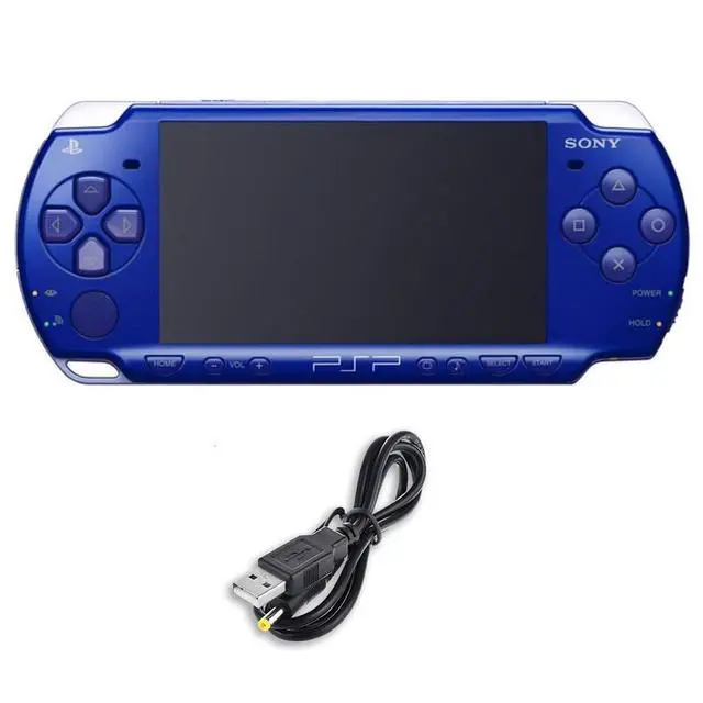 Alt view image 2 of 5 - Sony PlayStation Portable PSP-2000 Gaming Console with RetroFam Charging Cable Metallic Blue