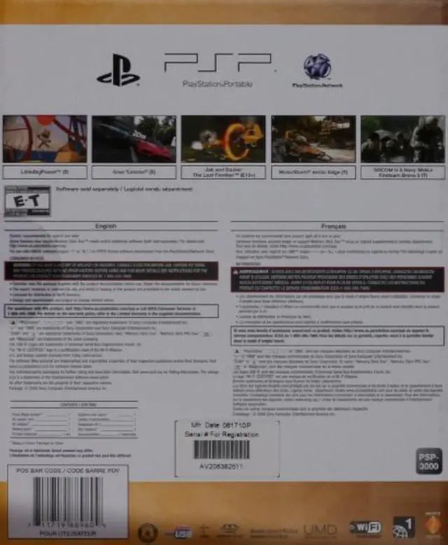 Alt view image 2 of 3 - Sony PlayStation Portable PSP-3000 Handheld Gaming Console Black