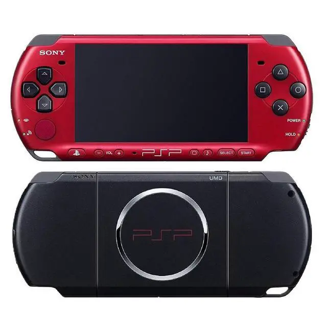 Alt view image 3 of 5 - Sony PlayStation Portable PSP-3000 Handheld Gaming Console Red/Black