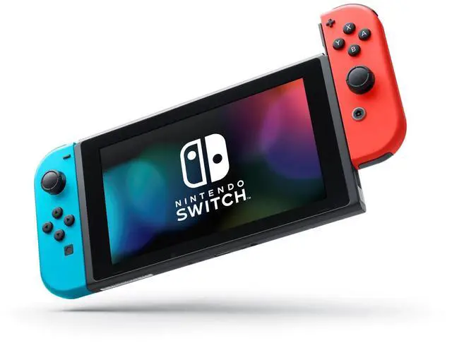 Alt view image 2 of 2 - Nintendo Switch Console with Neon Blue and Neon Red Joy-Cons