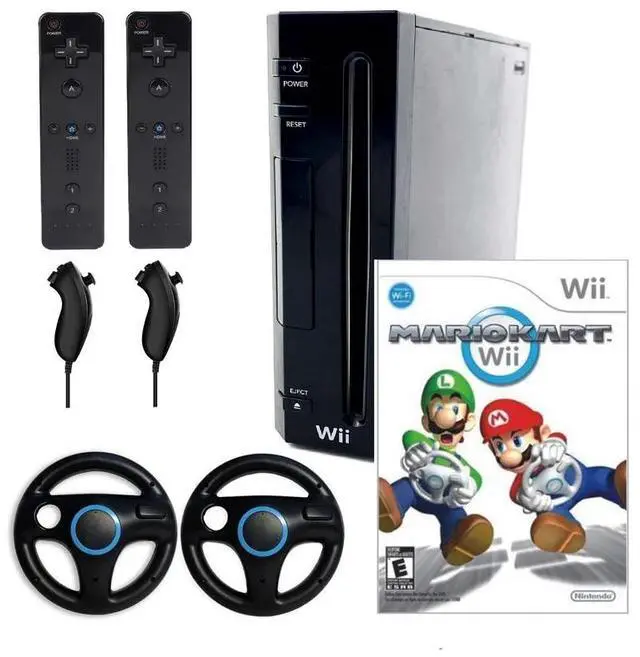 Main image of Nintendo Wii Console Wii Game System Black with Mario Kart Premium Bundle