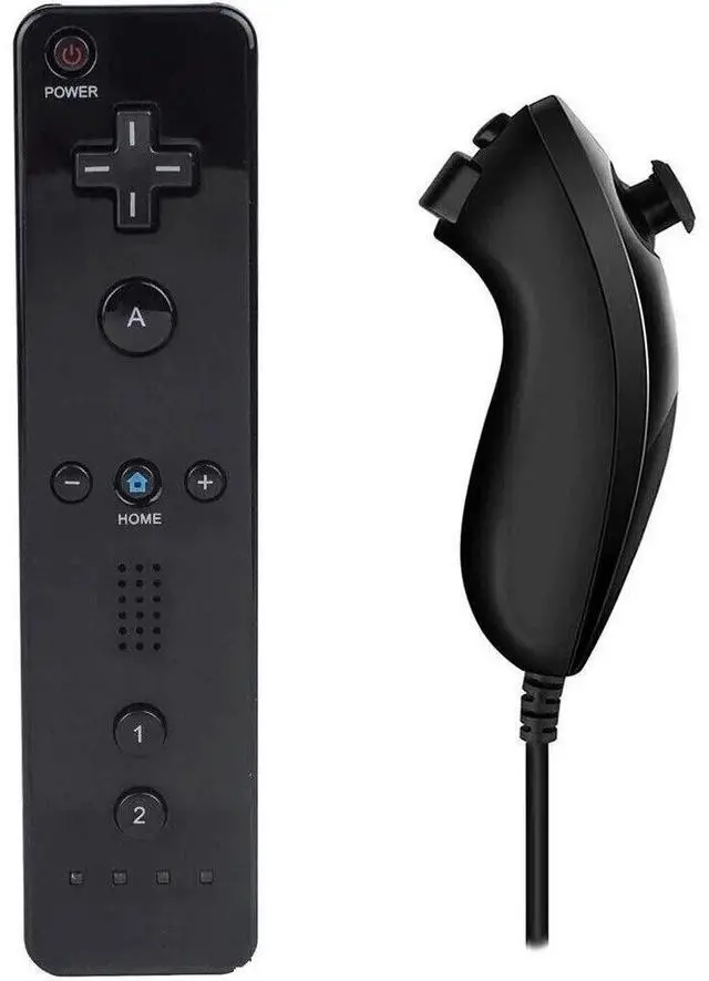 Alt view image 3 of 5 - Nintendo Wii Console Wii Game System Black with Wii Sports & Sports Resort (Refurbished)