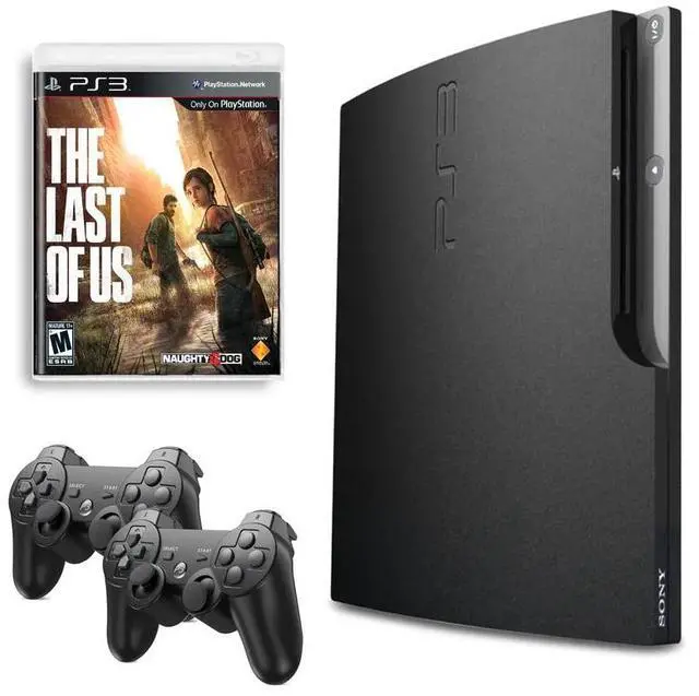 Main image of Sony Playstation 3 PS3 Console Slim 160GB Black with The Last of Us and 2 Retrofam Controllers