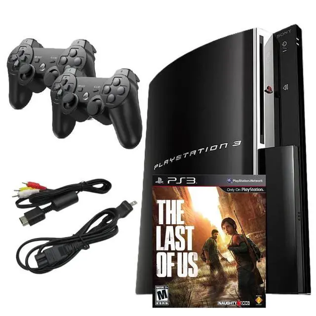 Main image of Sony PlayStation 3 PS3 Console Original 40GB Black with The Last of Us and Two Retrofam Controllers