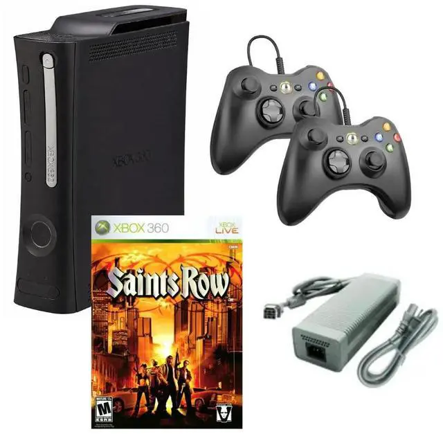 Main image of Microsoft Xbox 360 Elite Game Console with Two Retrofam Controllers and Saints Row