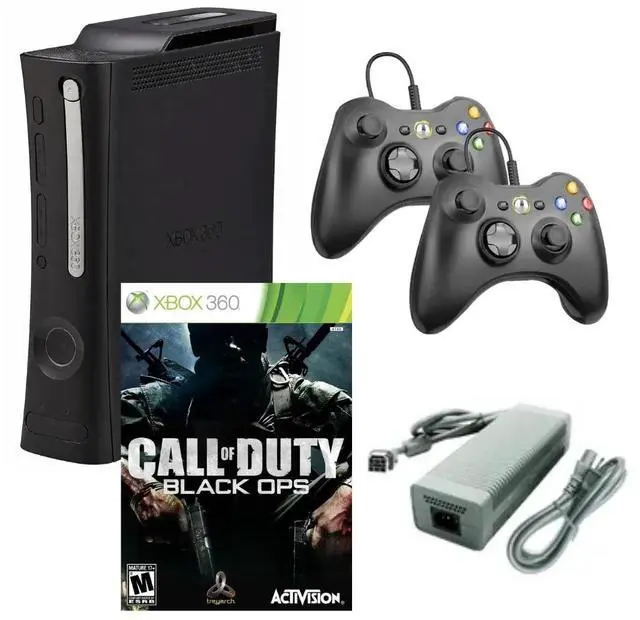 Main image of Microsoft Xbox 360 Elite Game Console with Two Retrofam Controllers and Call of Duty Black Ops