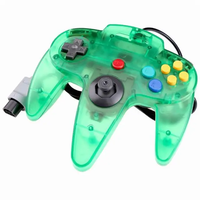 Alt view image 2 of 5 - RetroFam Wired Game Controller for Nintendo 64 N64 Game Console, Transparent Green