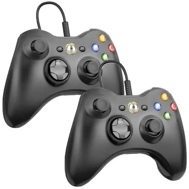 Main image of Retrofam 2 Pack Wired Game Controller Compatible with Microsoft Xbox 360 Game Console, Black