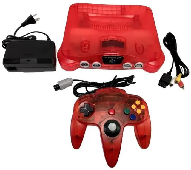 Main image of Nintendo 64 (N64) Clear Red Console Bundle