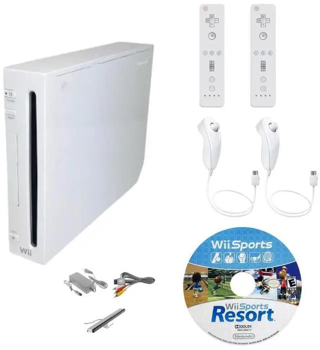 Main image of Nintendo Wii Console White Premium Bundle - Includes Wii Sports Resort, 2 Remotes & 2 Nunchuks