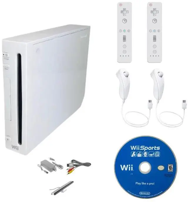 Main image of Nintendo Wii Gaming Console White Bundle with Wii Sports, 2 Remotes & Nunchuks