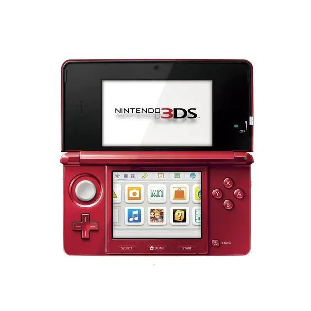 Alt view image 5 of 6 - Nintendo 3DS Handheld Gaming Console - Metallic Red Bundle with RetroFam 32GB SD Card & Glass Screen Protector