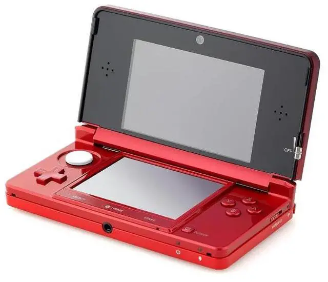 Alt view image 6 of 6 - Nintendo 3DS Handheld Gaming Console - Metallic Red Bundle with RetroFam 32GB SD Card & Glass Screen Protector