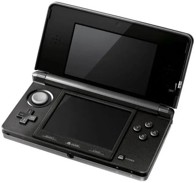 Alt view image 3 of 5 - Nintendo 3DS Handheld Gaming Console - Cosmo Black Bundle with RetroFam 32GB SD Card & Glass Screen Protector