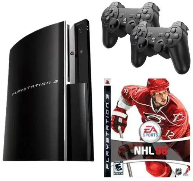 Main image of Sony PlayStation 3 PS3 Fat 80GB Console Bundle with 2 RetroFam Controllers & NHL 08 Game