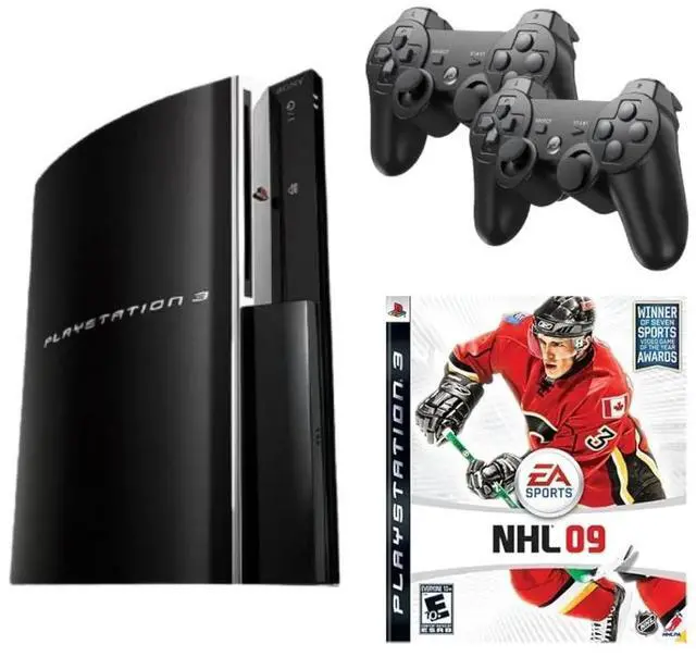 Main image of Sony PlayStation 3 PS3 Fat 80GB Console Bundle with 2 RetroFam Controllers & NHL 09 Game
