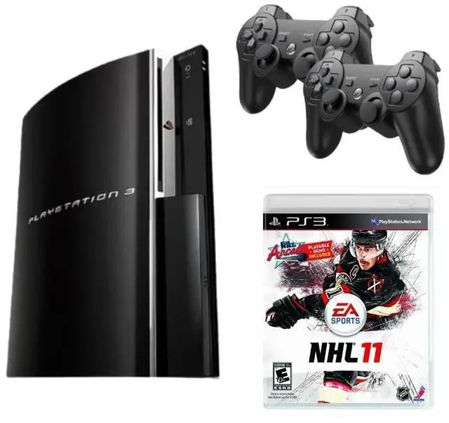 Main image of Sony PlayStation 3 PS3 Fat 80GB Console Bundle with 2 RetroFam Controllers & NHL 11 Game