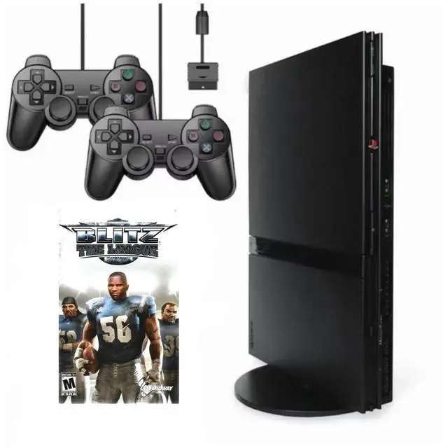 Main image of Sony PlayStation 2 PS2 Slim Console System Bundle with 2 Retrofam Controllers and Blitz: The League Game