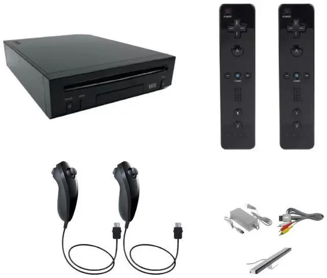 Main image of Nintendo Wii 2-Controller Bundle (Sleek Black) Refurbished Motion Control Video Game Console with Dual Wireless Remotes