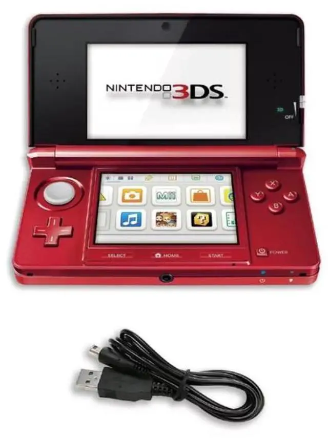 Main image of Nintendo 3DS Handheld Game Console, Flame Red Refurbished Dual-Screen Portable Video Game System