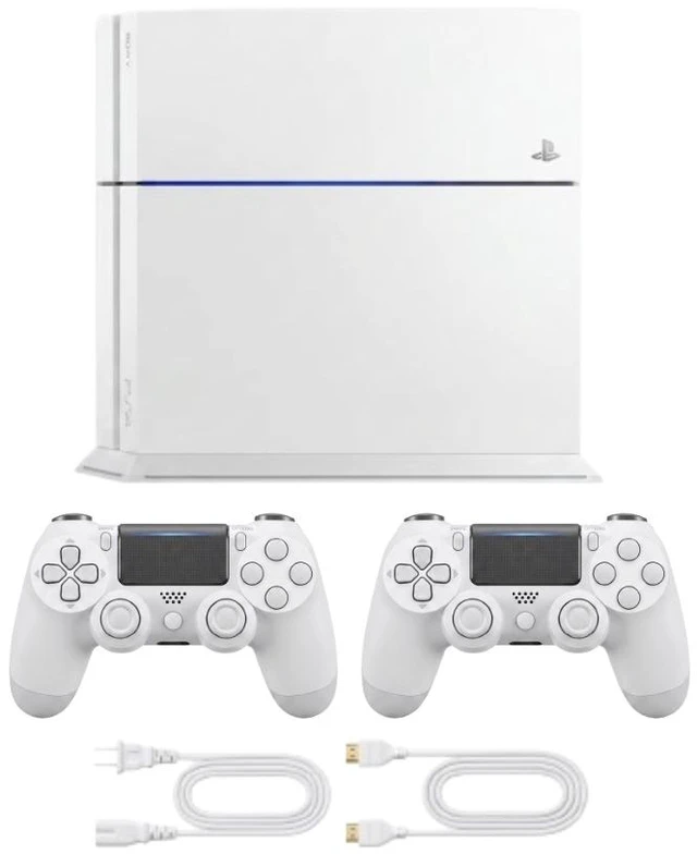 Main image of Sony PlayStation 4 PS4 500GB Gaming Console - Includes 2 Retrofam Controllers, Glacier White