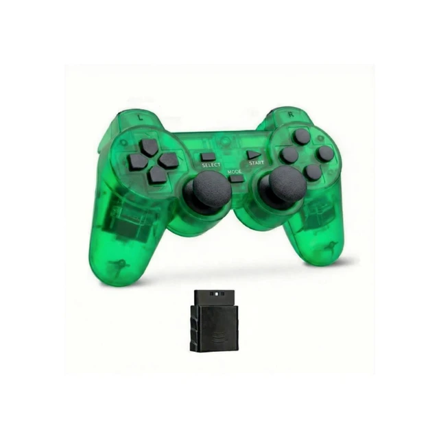 Alt view image 2 of 5 - RetroFam 4 Pack PS2 Controller Wireless for Playstation 2 Game Console, Transparent (Blue + Green + Red + Purple)