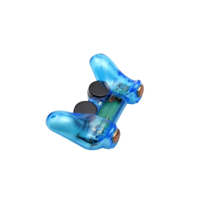 Alt view image 3 of 5 - RetroFam 4 Pack PS2 Controller Wireless for Playstation 2 Game Console, Transparent (Blue + Green + Red + Purple)