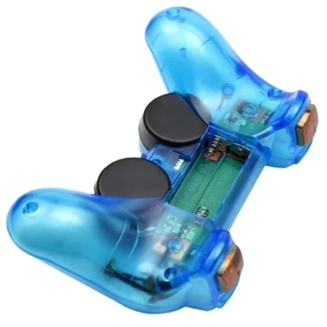 Alt view image 4 of 6 - RetroFam 2 Pack compatible PS2 Controller Wireless for Playstation 2 PS2 Console, Transparent Blue