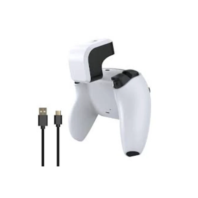 Alt view image 3 of 4 - Retrofam Next-Gen Gaming Bundle: Wireless Controller for PS5 (White) + USB-C Data Cable & 2-Prong AC Power Cord