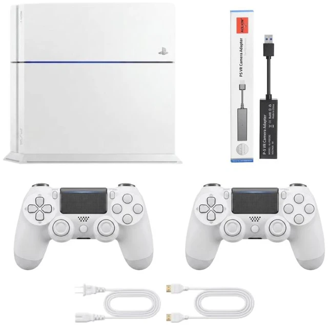 Main image of Sony PlayStation 4 (PS4) 500GB Gaming Console Bundle with 2 Controllers & VR Camera - White