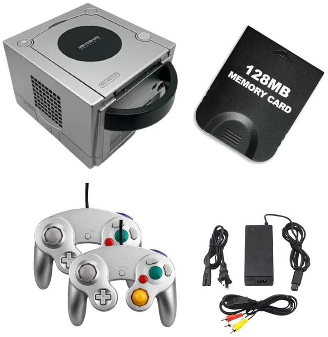 Main image of Nintendo GameCube Platinum Console Bundle Includes 2 Retrofam Controllers, 128MB Memory Card & All Cables